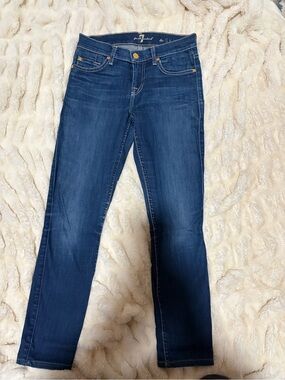 7 For All Mankind Dark Blue Skinny Jeans
